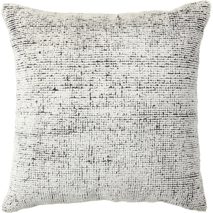 Montane MNT01 Pillow by Jaipur Living in cream, black. Made from 50% wool 50% silk in a cottage & farmhouse style.
