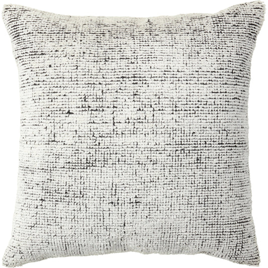Montane MNT01 Pillow by Jaipur Living in cream, black. Made from 50% wool 50% silk in a cottage & farmhouse style.