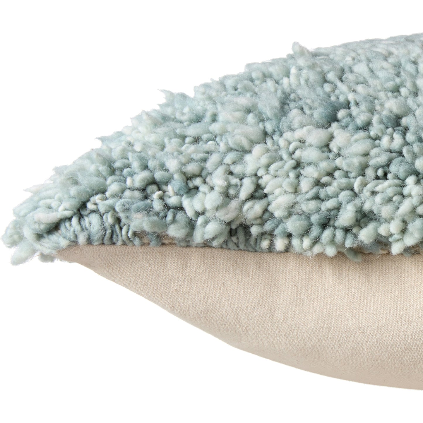 004 SI-2062221,SI-2062222 | Closeup | Montane MNT03 Pillow by Jaipur Living in gray. Made from 100% wool in a modern style.