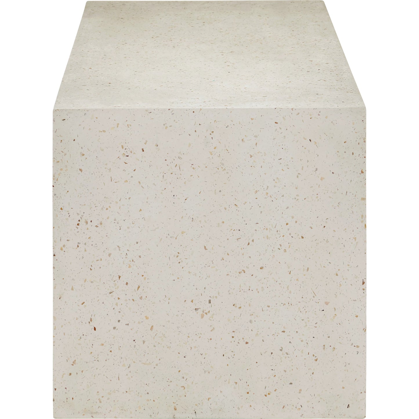 004 SI-2191683 | Additional Silo | Carson Bench by Currey and Company in ivory terrazzo. Made from concrete, stone, shell in a modern style.