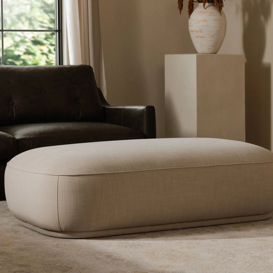 Marion Rectangular Ottoman by Moe's Home Collection. Made from upholstery: 100% polyester, high density foam, solid wood, plywood frame in a unique style.