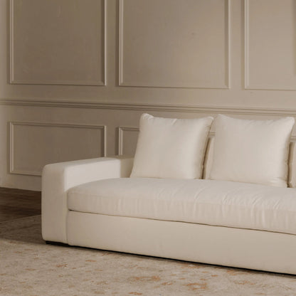 Thomas Sofa by Moe's Home Collection. Made from upholstery: 100% polyester, 70% feather, 30% fiber fill, solid wood, plywood frame in a unique style.