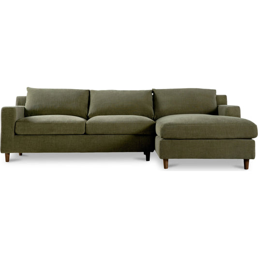 Hutton Sectional by Moe's Home Collection. Made from upholstery: 100% polyester, 70% feather, 30% fiber fill, solid wood, plywood frame in a unique style.