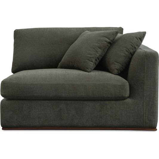 Rue Arm Facing Chair by Moe's Home Collection. Made from upholstery: 100% polyester, 70% feather, 30% fiber fill, solid wood, plywood frame in a unique style.