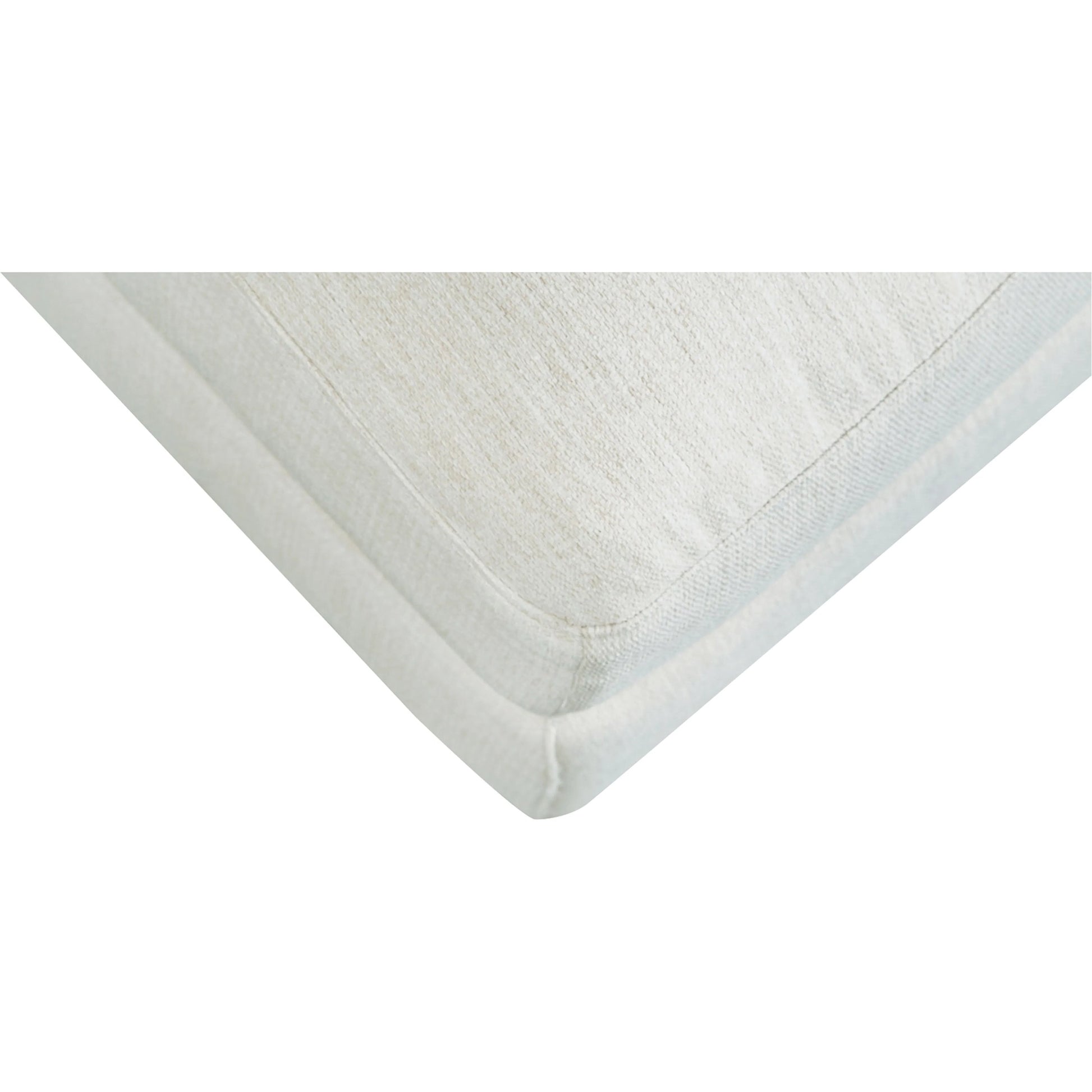 Rue Ottoman by Moe's Home Collection in flecked grey. Made from upholstery: 100% polyester, 70% feather, 30% fiber fill, solid wood, plywood frame in a transitional style.