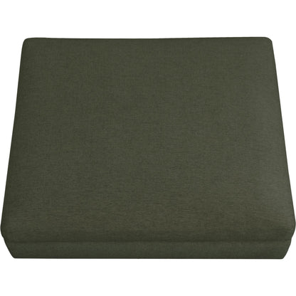 Rue Ottoman by Moe's Home Collection in flecked grey. Made from upholstery: 100% polyester, 70% feather, 30% fiber fill, solid wood, plywood frame in a transitional style.