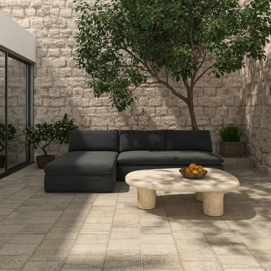 Miles Outdoor Chaise by Moe's Home Collection. Made from aluminum frame, 100% olefin fabric, quick dry foam in a unique style.