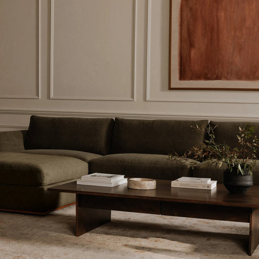 Rue Nook Modular Sectional by Moe's Home Collection. Made from upholstery: 100% polyester, 70% feather, 30% fiber fill, solid wood, plywood frame in a unique style.