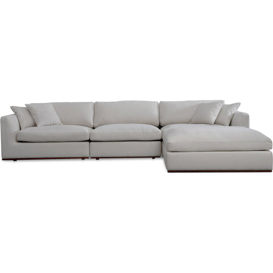 Rue Lounge Modular Sectional by Moe's Home Collection. Made from upholstery: 100% polyester, 70% feather, 30% fiber fill, solid wood, plywood frame in a unique style.