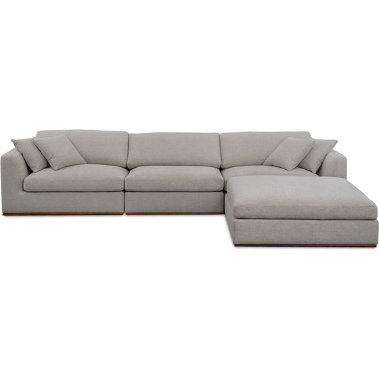 Rue Lounge Modular Sectional by Moe's Home Collection. Made from upholstery: 100% polyester, 70% feather, 30% fiber fill, solid wood, plywood frame in a unique style.