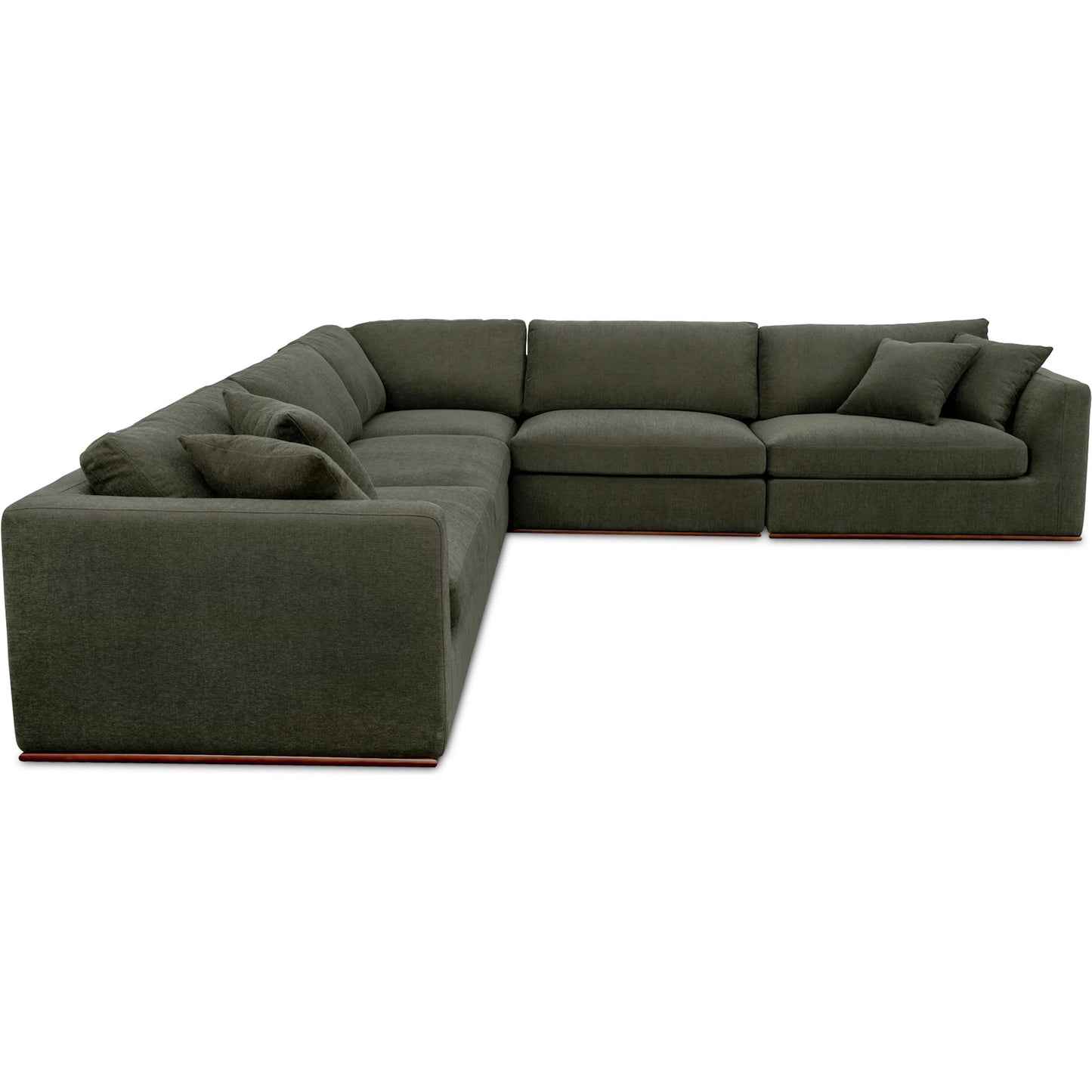 004 SI-2368291 | Additional Silo | Rue Classic L Modular Sectional by Moe's Home Collection in dark green. Made from upholstery: 100% polyester, 70% feather, 30% fiber fill, solid wood, plywood frame in a transitional style.