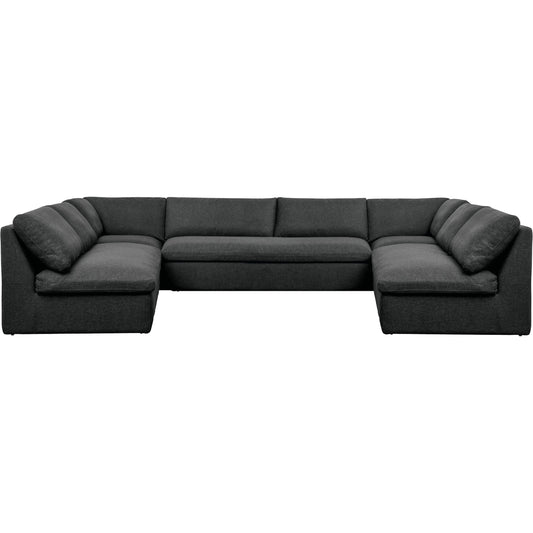 Miles Outdoor Modular 5 Piece Sofa by Moe's Home Collection. Made from aluminum frame, 100% olefin fabric, quick dry foam in a unique style.