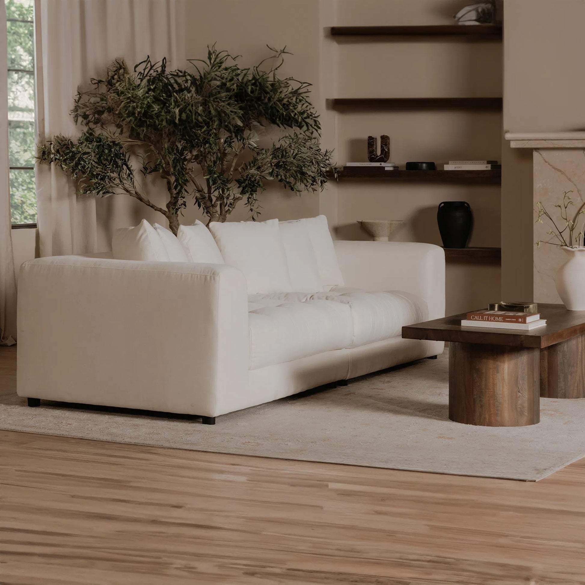 Davie Sofa by Moe's Home Collection. Made from 100% polyester, foam core with 70% feather, 30% fibre fill, solid wood, plywood frame, plastic leg in a eclectic & global style.