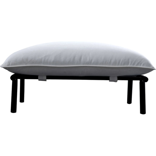 Morgan Outdoor Ottoman by Moe's Home Collection in white. Made from 100% olefin fabric, quick dry foam, stainless steel frame in a transitional style.
