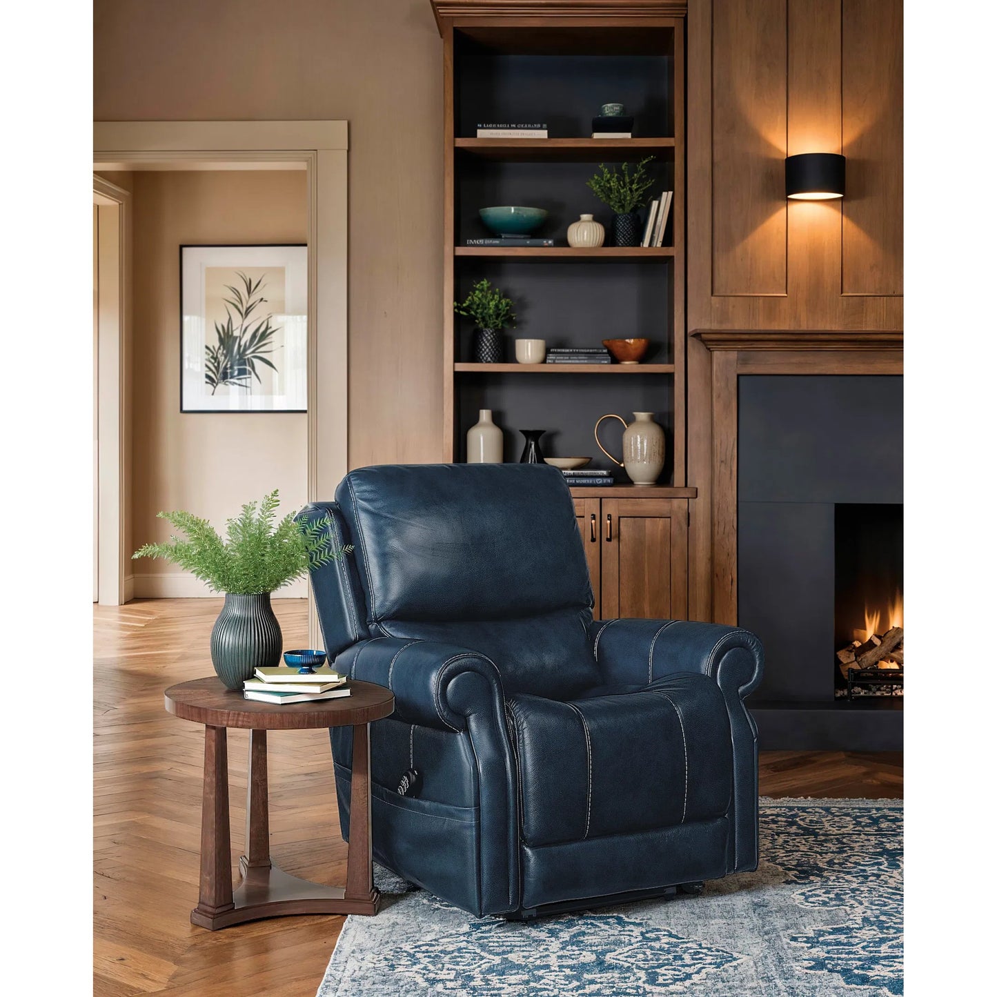 004 SI-2353925 | Lifestyle | Archives Round End Table by Hooker Furniture in dark wood and classic walnut. Made from figured quartered walnut veneer in a transitional style.