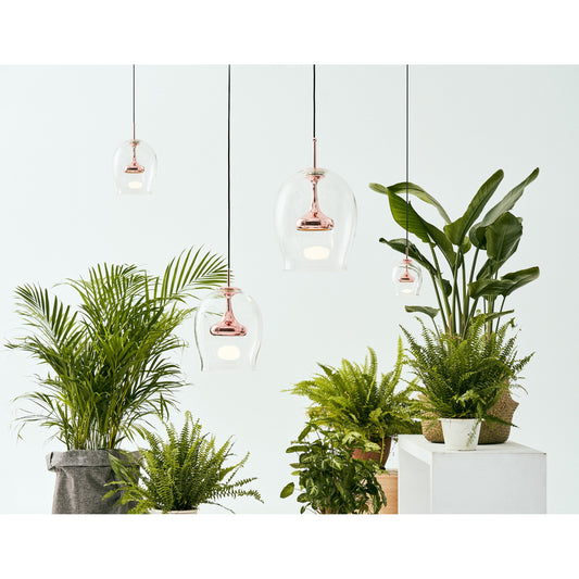 Moai Pendant by Seed Design. Made from steel, clear glass in a modern style.