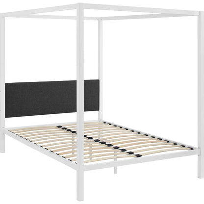 Hopedale Canopy Bed Frame by Evans & Londeen. Made from powder coated steel frame, inner size 60*81in(width is outer size ), bed weight capacity:1323 lbs in a modern style.