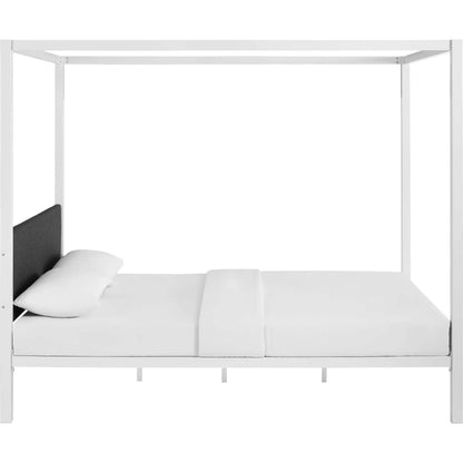 Hopedale Canopy Bed Frame by Evans & Londeen. Made from powder coated steel frame, inner size 60*81in(width is outer size ), bed weight capacity:1323 lbs in a modern style.