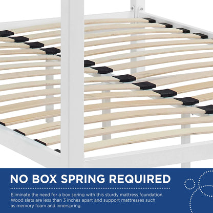 Hopedale Canopy Bed Frame by Evans & Londeen. Made from powder coated steel frame, inner size 60*81in(width is outer size ), bed weight capacity:1323 lbs in a modern style.