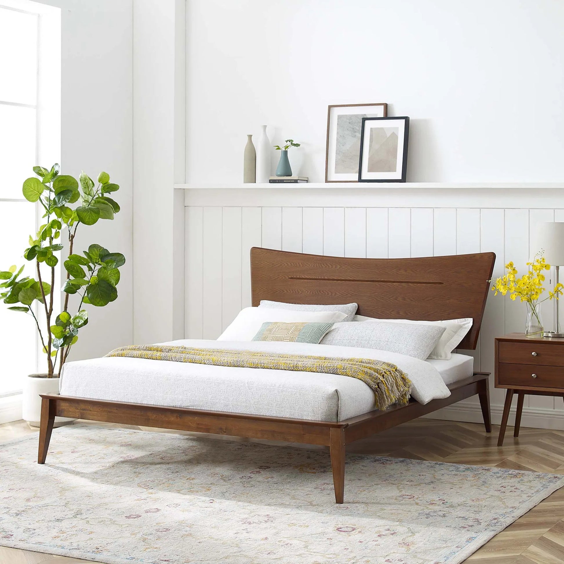 McDowell Wood Platform Bed by Evans & Londeen in walnut. Made from unique in a modern style.