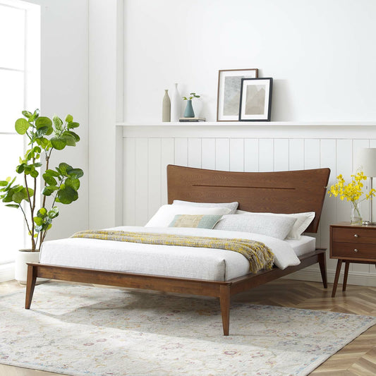 McDowell Wood Platform Bed by Evans & Londeen in walnut. Made from unique in a modern style.