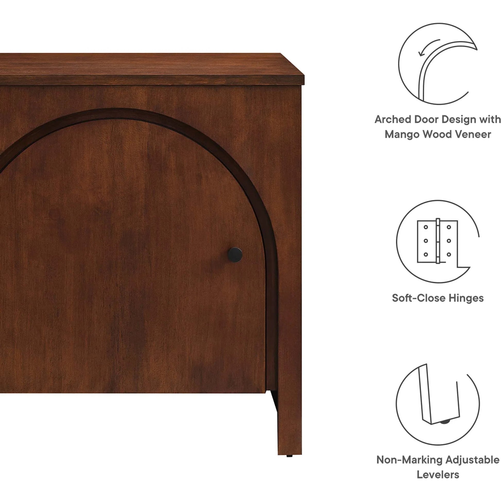 Osceola Arched Door Nightstand by Evans & Londeen in walnut. Made from unique in a transitional style.