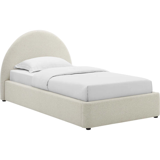 Edwards Arched Round Platform Bed by Evans & Londeen. Made from upholstered fabric in a unique style.