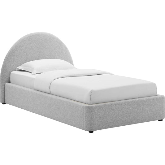 Edwards Arched Round Platform Bed by Evans & Londeen. Made from upholstered fabric in a unique style.