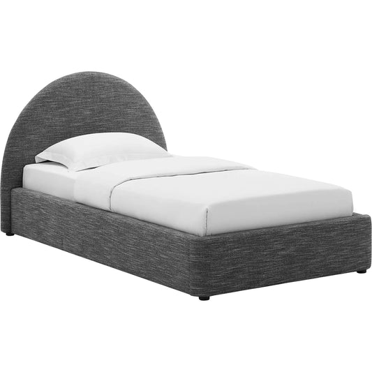 Edwards Arched Round Platform Bed by Evans & Londeen. Made from upholstered fabric in a unique style.