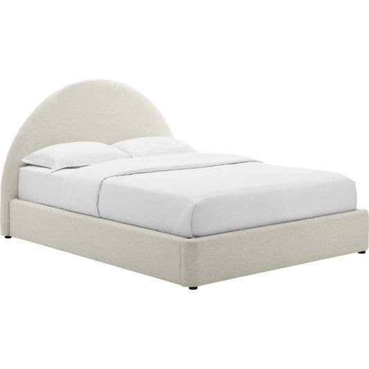 Edwards Arched Round Platform Bed by Evans & Londeen. Made from upholstered fabric in a unique style.