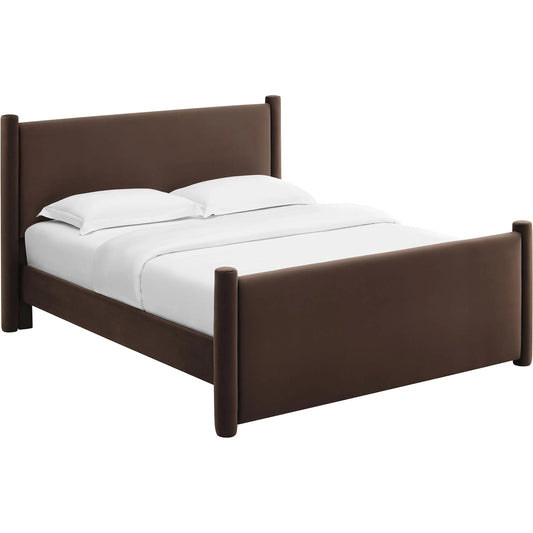 Noxubee Platform Bed by Evans & Londeen. Made from performance velvet in a unique style.