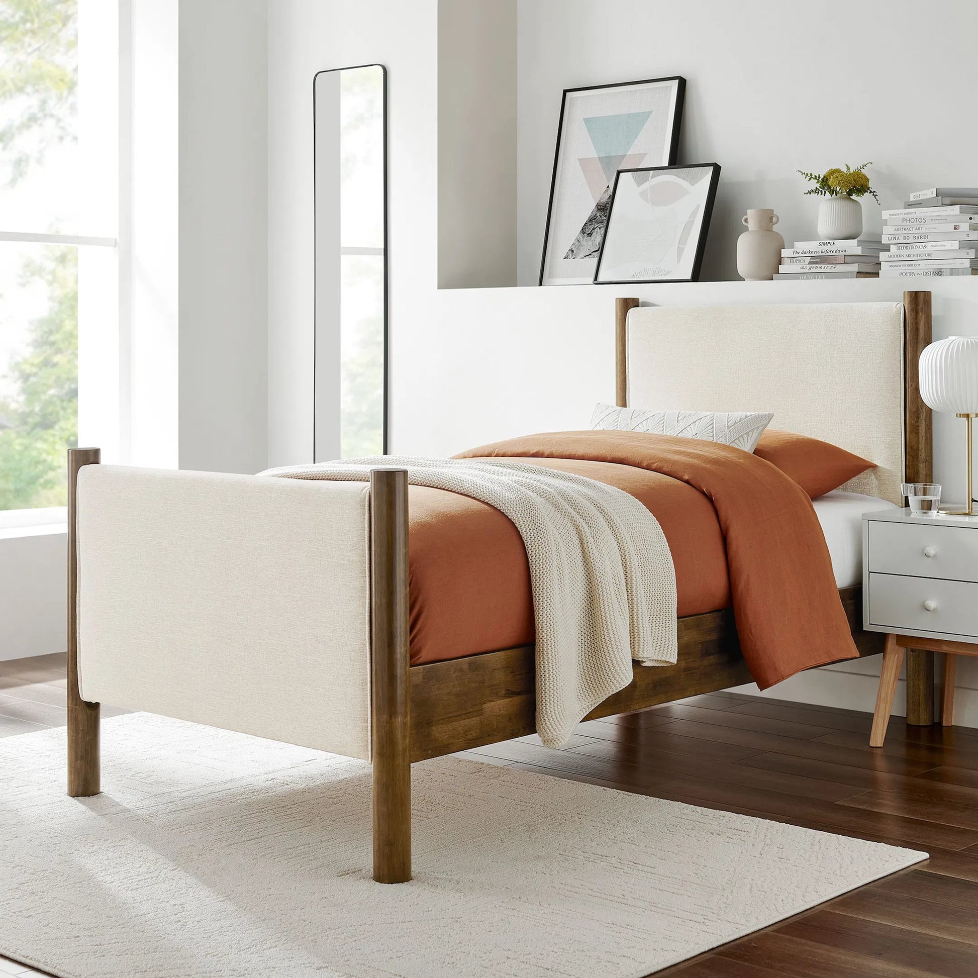 Strafford Platform Bed by Evans & Londeen. Made from fabric upholstered in a unique style.