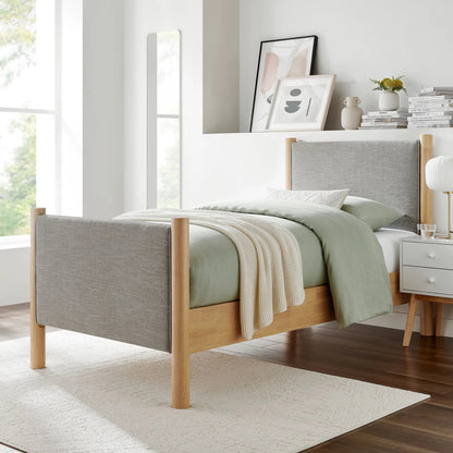Strafford Platform Bed by Evans & Londeen. Made from fabric upholstered in a unique style.