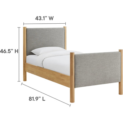 Strafford Platform Bed by Evans & Londeen. Made from fabric upholstered in a unique style.