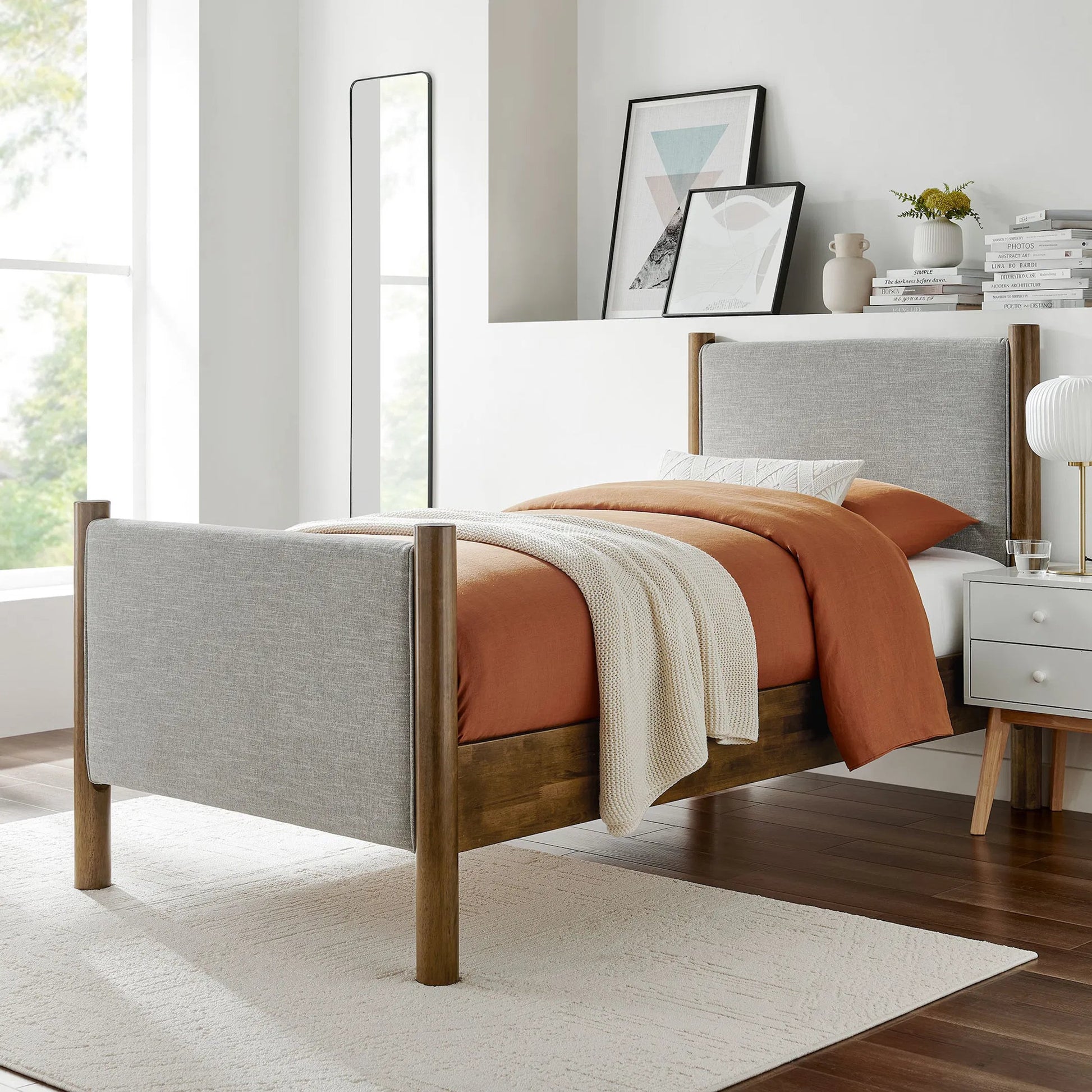 Strafford Platform Bed by Evans & Londeen. Made from fabric upholstered in a unique style.