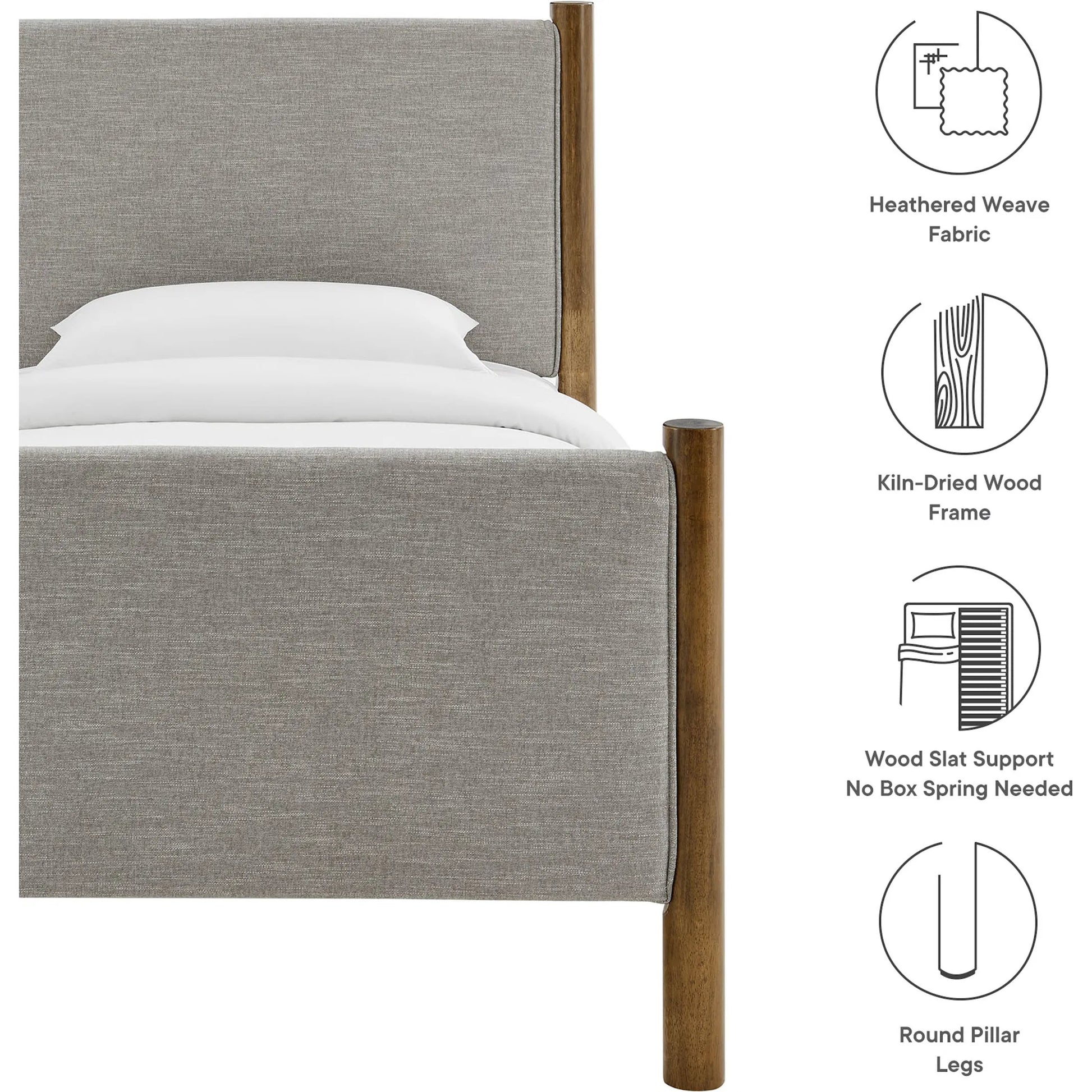 Strafford Platform Bed by Evans & Londeen. Made from fabric upholstered in a unique style.