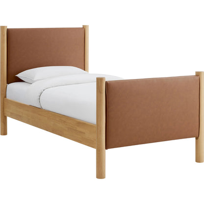 Sevier Size Vegan Platform Bed by Evans & Londeen. Made from vegan leather upholstered in a transitional style.