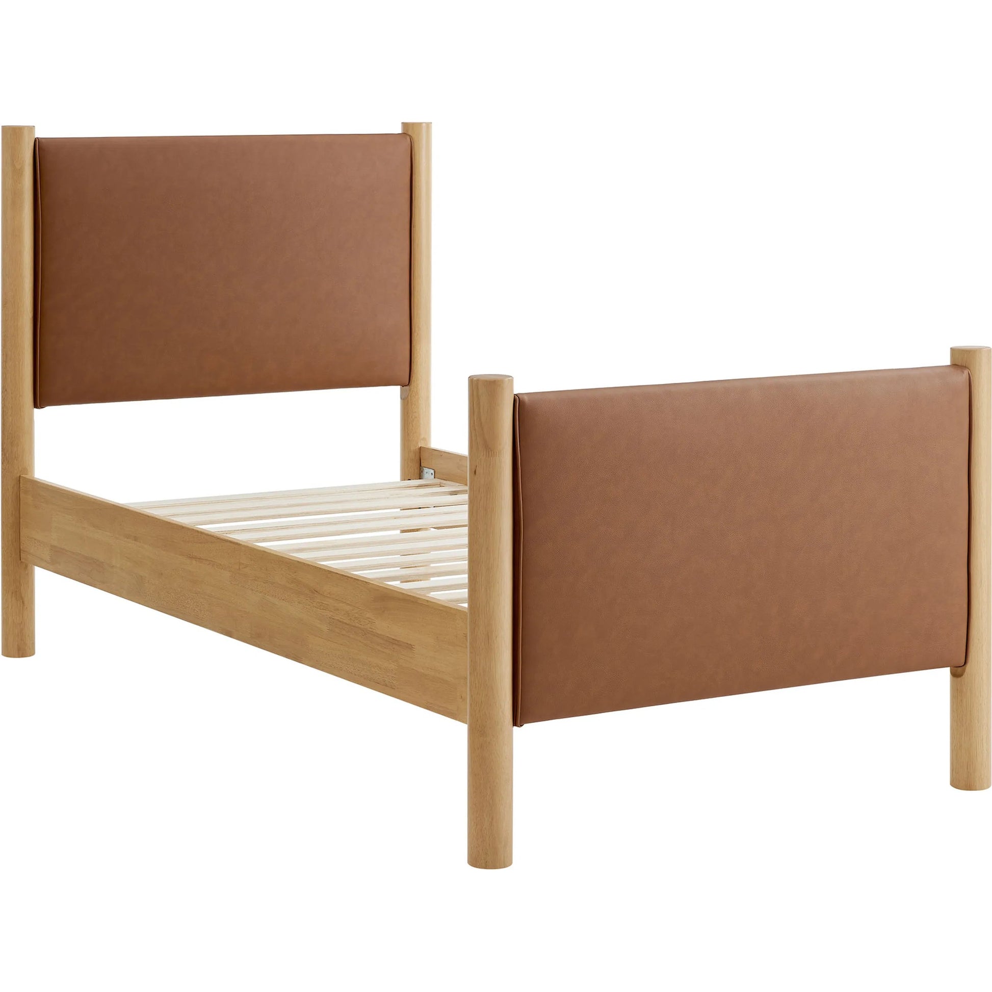 Sevier Size Vegan Platform Bed by Evans & Londeen. Made from vegan leather upholstered in a transitional style.