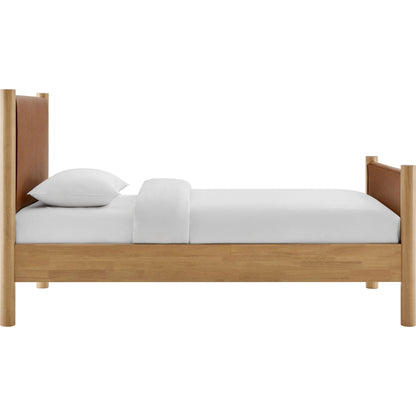 Sevier Size Vegan Platform Bed by Evans & Londeen. Made from vegan leather upholstered in a transitional style.