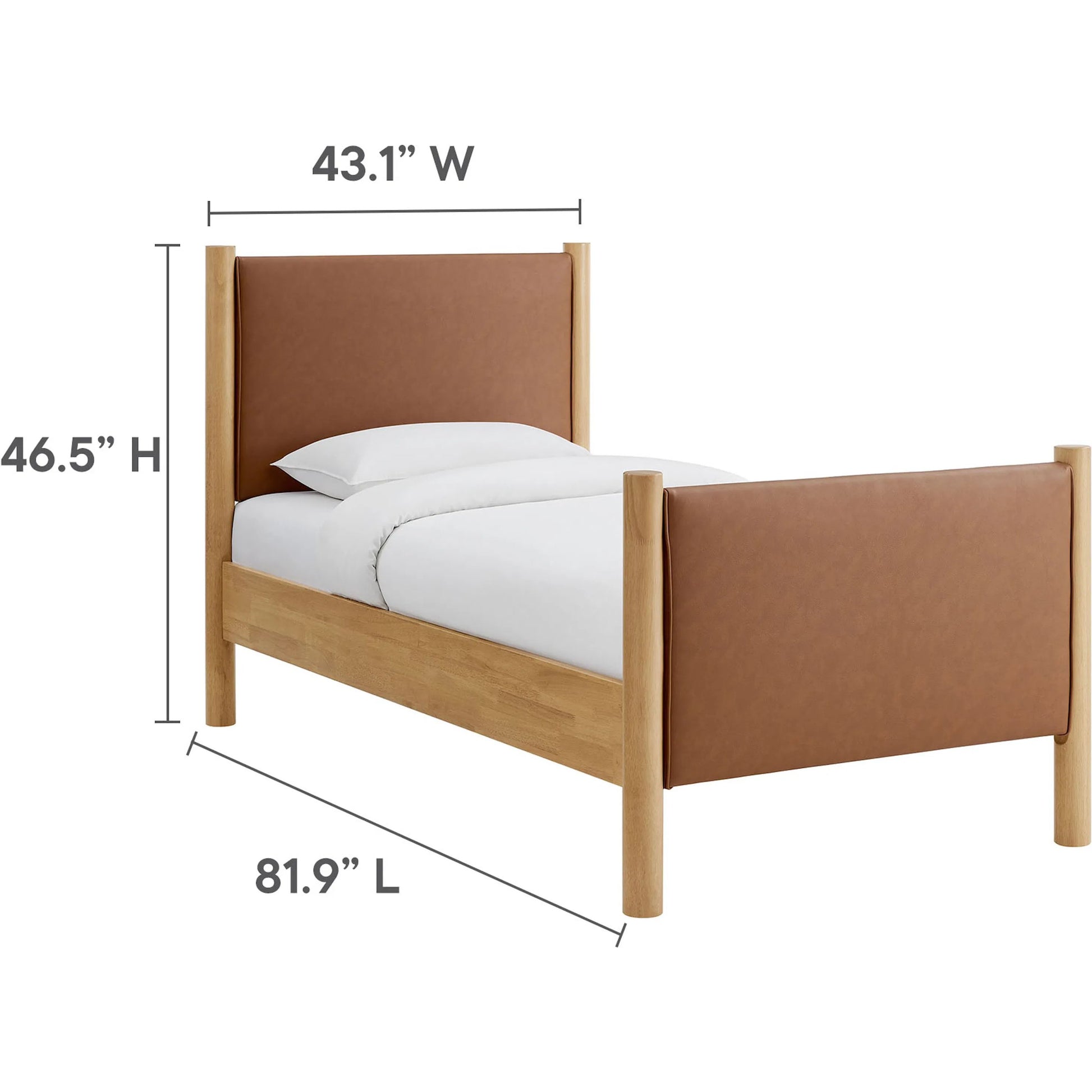 Sevier Size Vegan Platform Bed by Evans & Londeen. Made from vegan leather upholstered in a transitional style.
