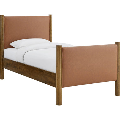 Sevier Size Vegan Platform Bed by Evans & Londeen. Made from vegan leather upholstered in a transitional style.