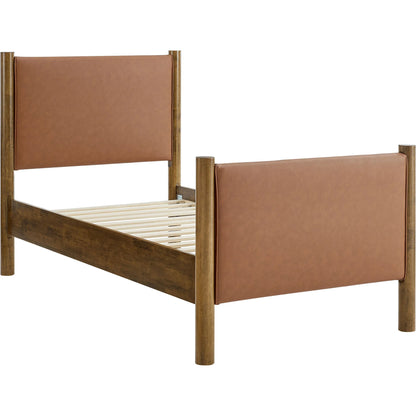 Sevier Size Vegan Platform Bed by Evans & Londeen. Made from vegan leather upholstered in a transitional style.