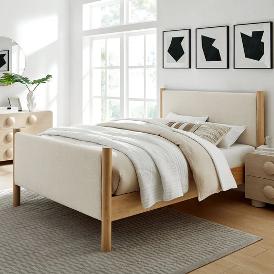 Strafford Platform Bed by Evans & Londeen. Made from fabric upholstered in a unique style.