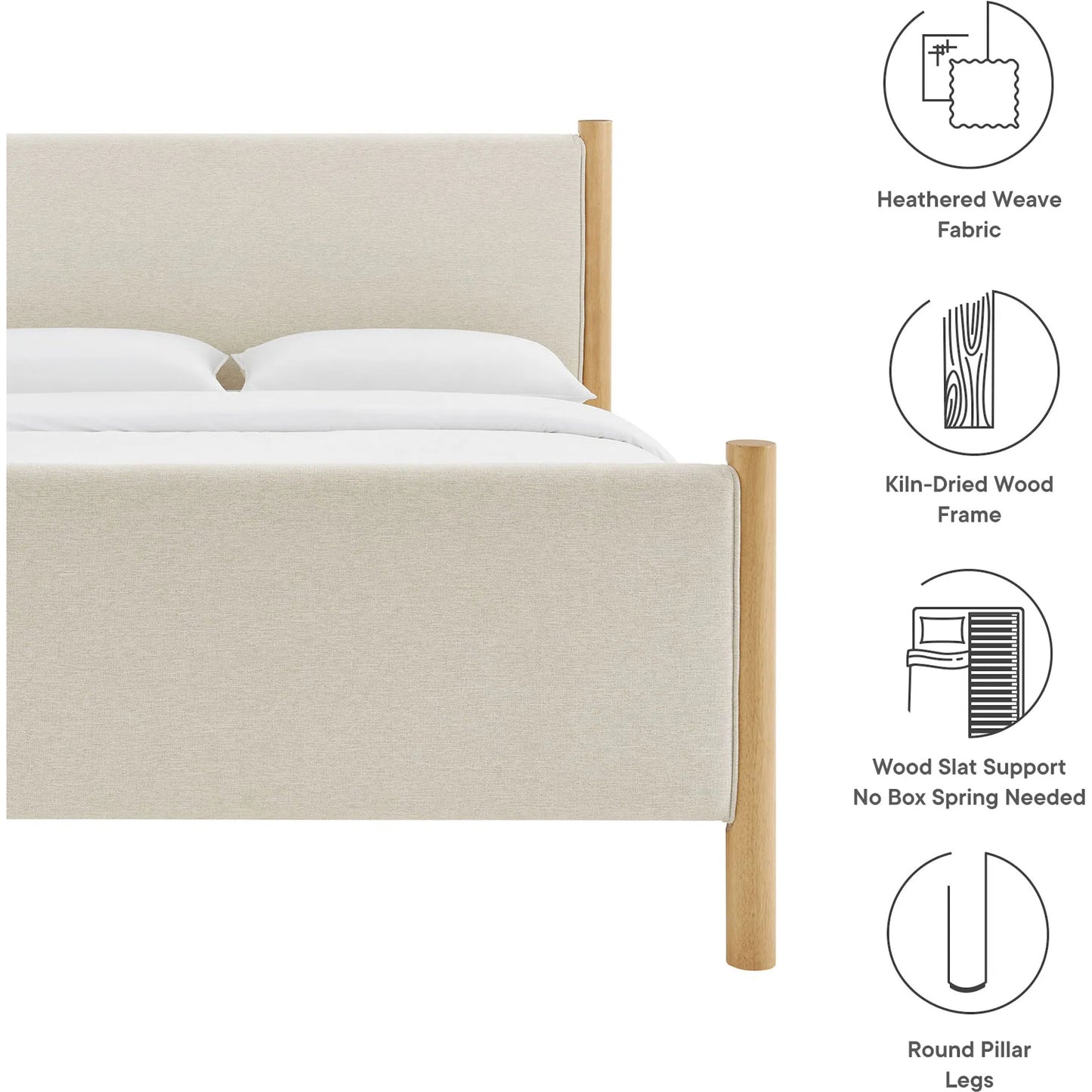 033 SI-2358704 | Additional Silo | Strafford Platform Bed by Evans & Londeen. Made from fabric upholstered in a unique style.