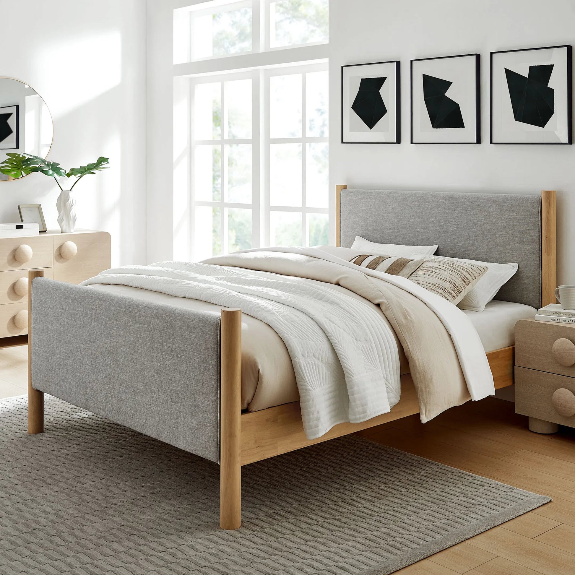 Strafford Platform Bed by Evans & Londeen. Made from fabric upholstered in a unique style.