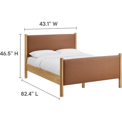 Sevier Size Vegan Platform Bed by Evans & Londeen. Made from vegan leather upholstered in a transitional style.
