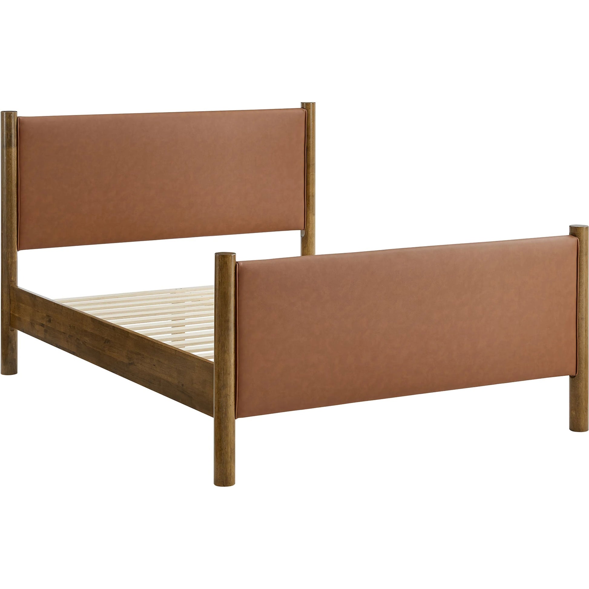 Sevier Size Vegan Platform Bed by Evans & Londeen. Made from vegan leather upholstered in a transitional style.