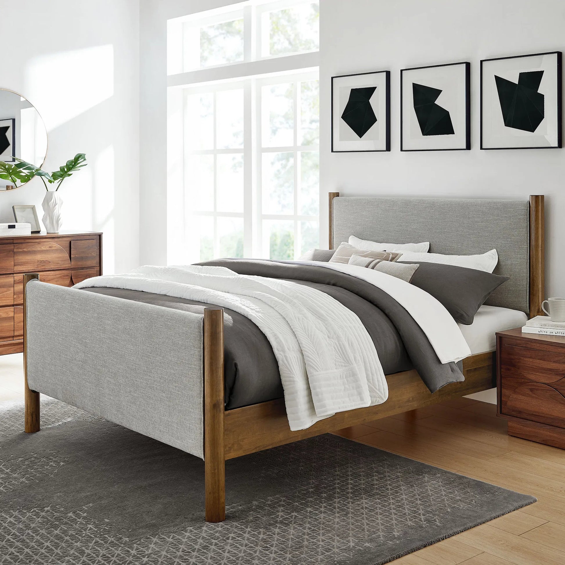 Strafford Platform Bed by Evans & Londeen. Made from fabric upholstered in a unique style.