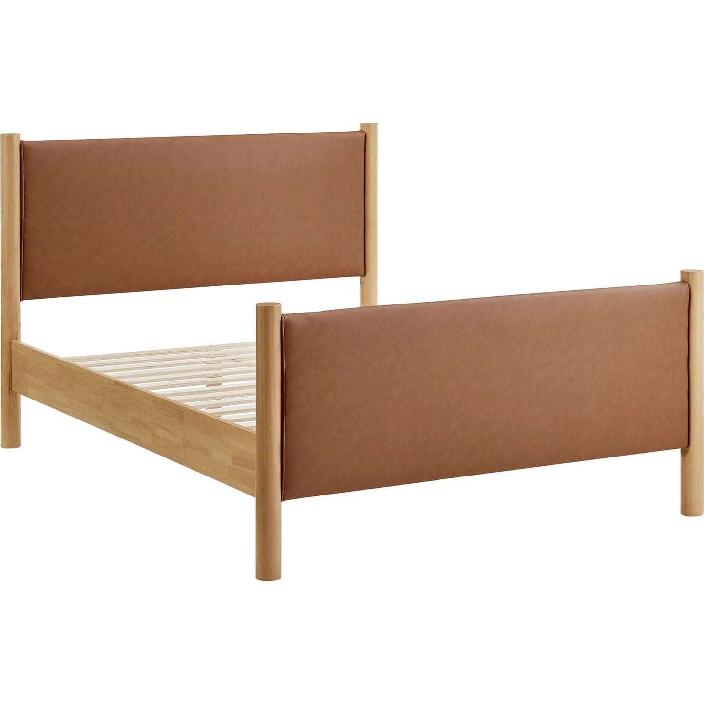 034 SI-2358716 | Additional Silo | Sevier Size Vegan Platform Bed by Evans & Londeen. Made from vegan leather upholstered in a transitional style.