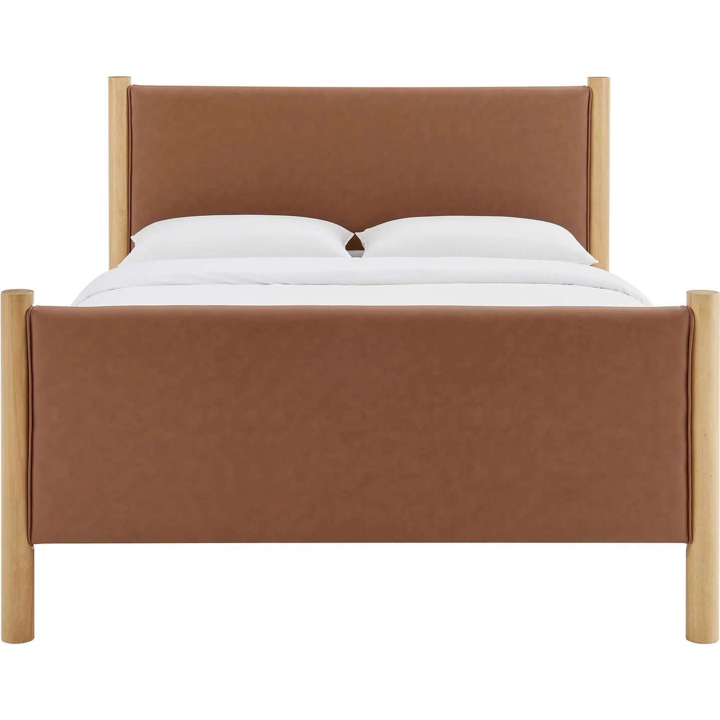 028 SI-2358716 | Additional Silo | Sevier Size Vegan Platform Bed by Evans & Londeen. Made from vegan leather upholstered in a transitional style.